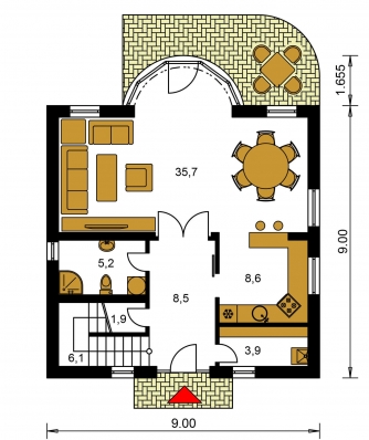 Floor plan of ground floor - MILENIUM 224